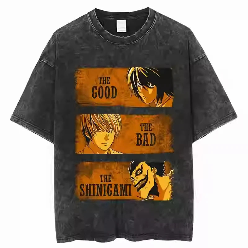 Death Note Washed Distressed Casual Luxury Couple Tees