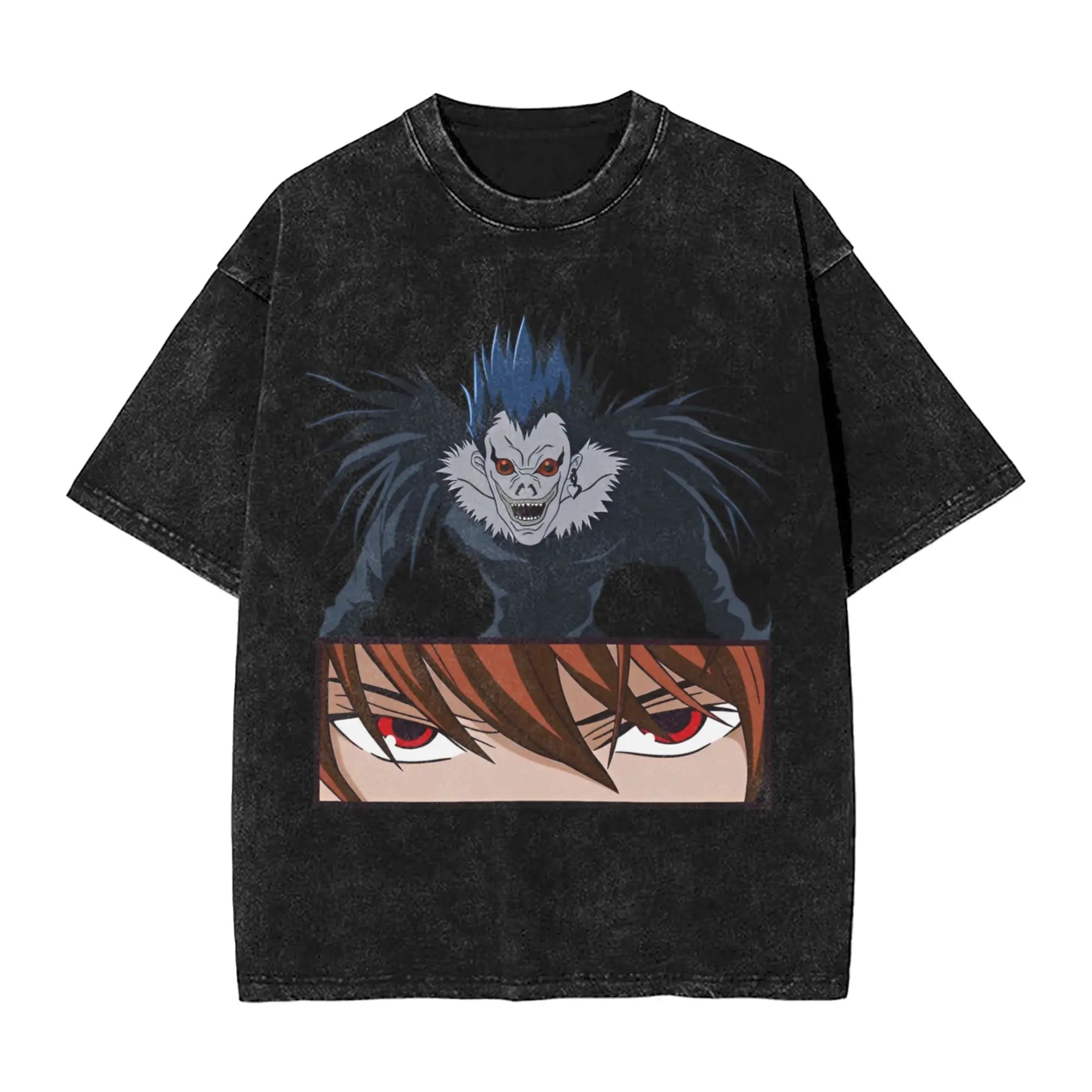 Harajuku Washed Shirt Death Horror Note Merch Fashion T-Shirts Streetwear Short Sleeve Summer Tee Shirt