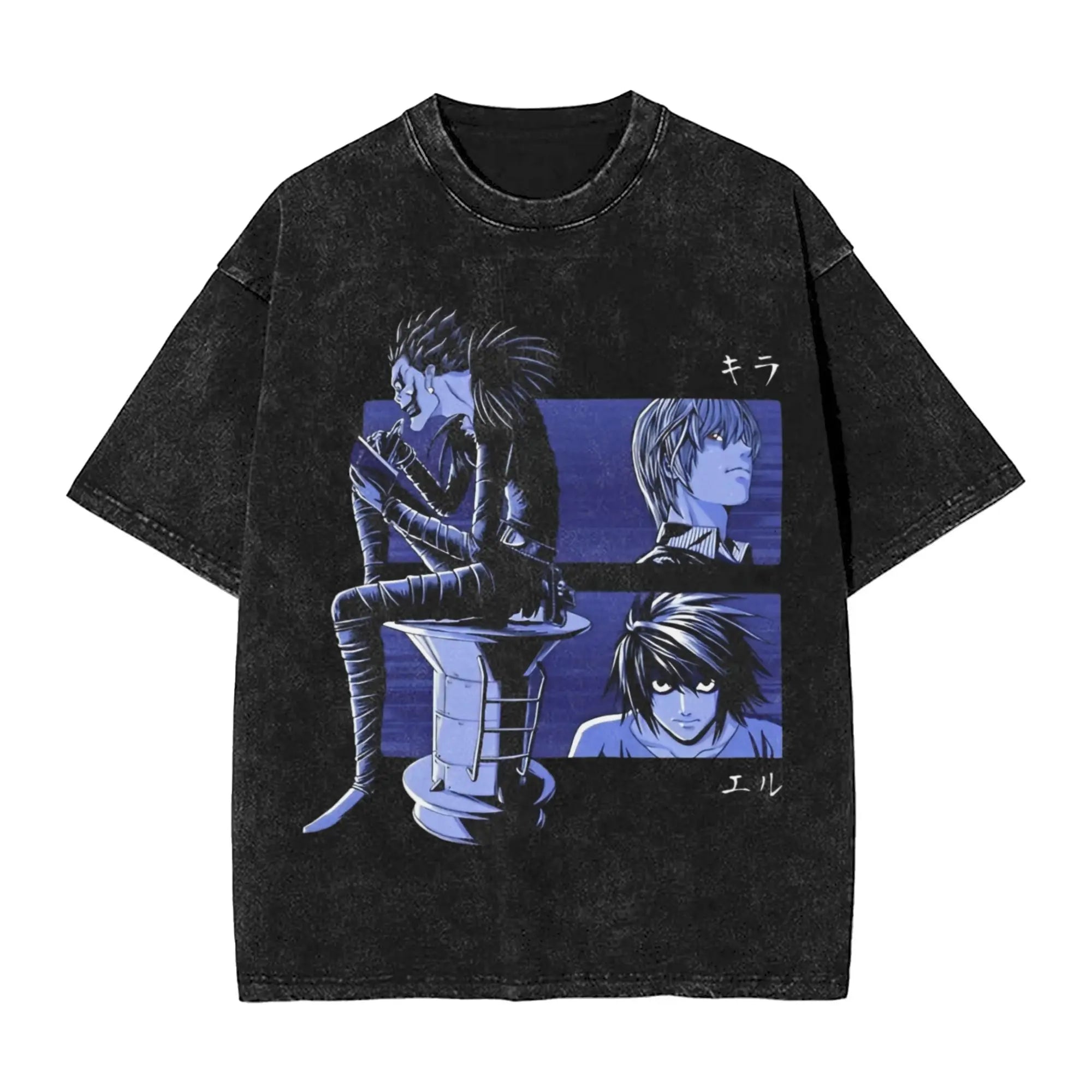 Harajuku Washed Shirt Death Horror Note Merch Fashion T-Shirts Streetwear Short Sleeve Summer Tee Shirt