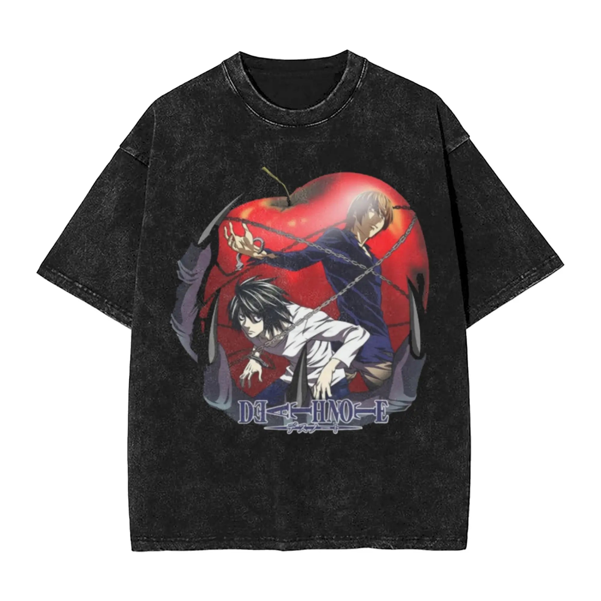 Harajuku Washed Shirt Death Horror Note Merch Fashion T-Shirts Streetwear Short Sleeve Summer Tee Shirt