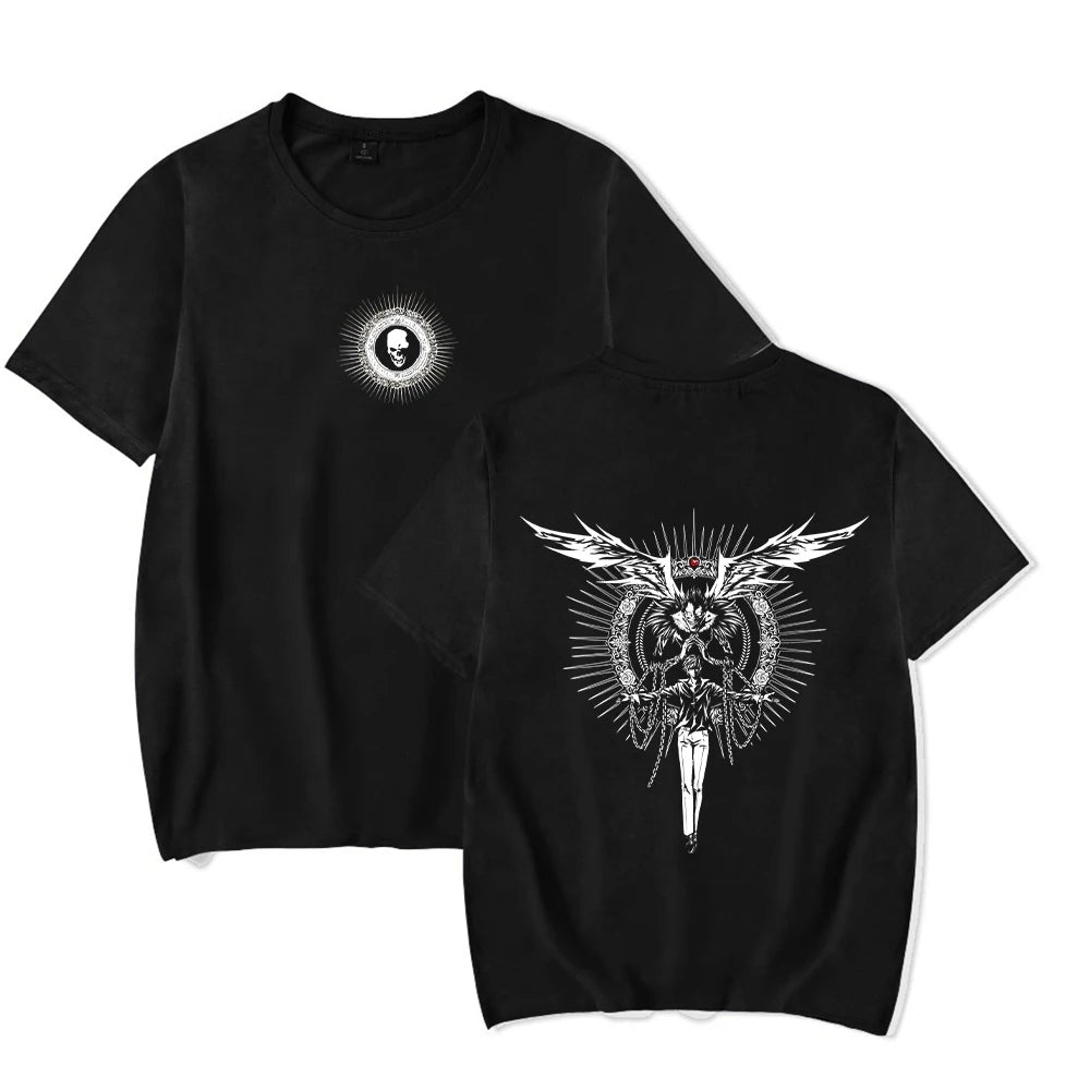Harajuku Vintage Washed T Shirts Death Note Anime Graphic Printing T Shirt Oversize Cotton Fashion Streetwear Unisex Top Tee
