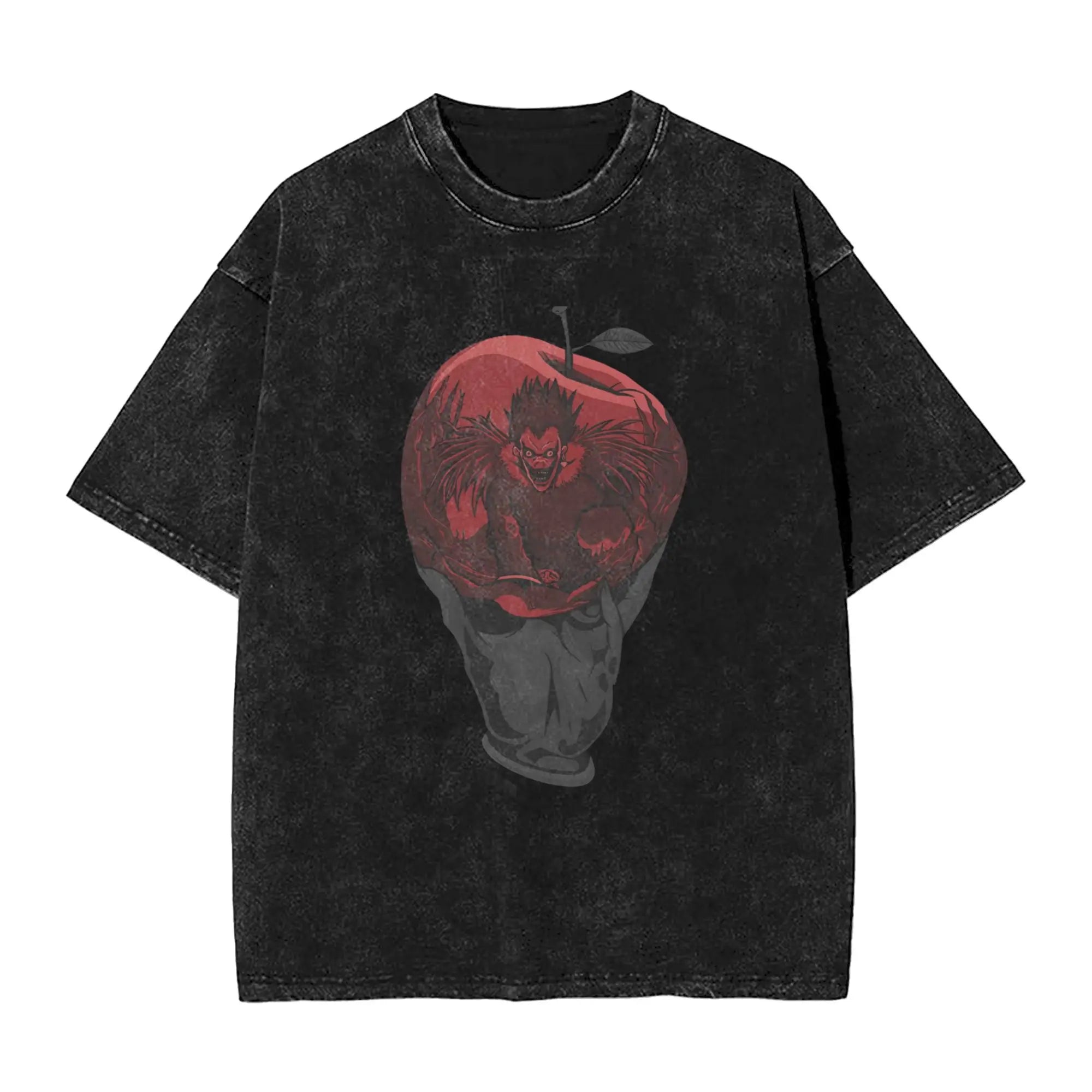 Harajuku Washed Shirt Death Horror Note Merch Fashion T-Shirts Streetwear Short Sleeve Summer Tee Shirt