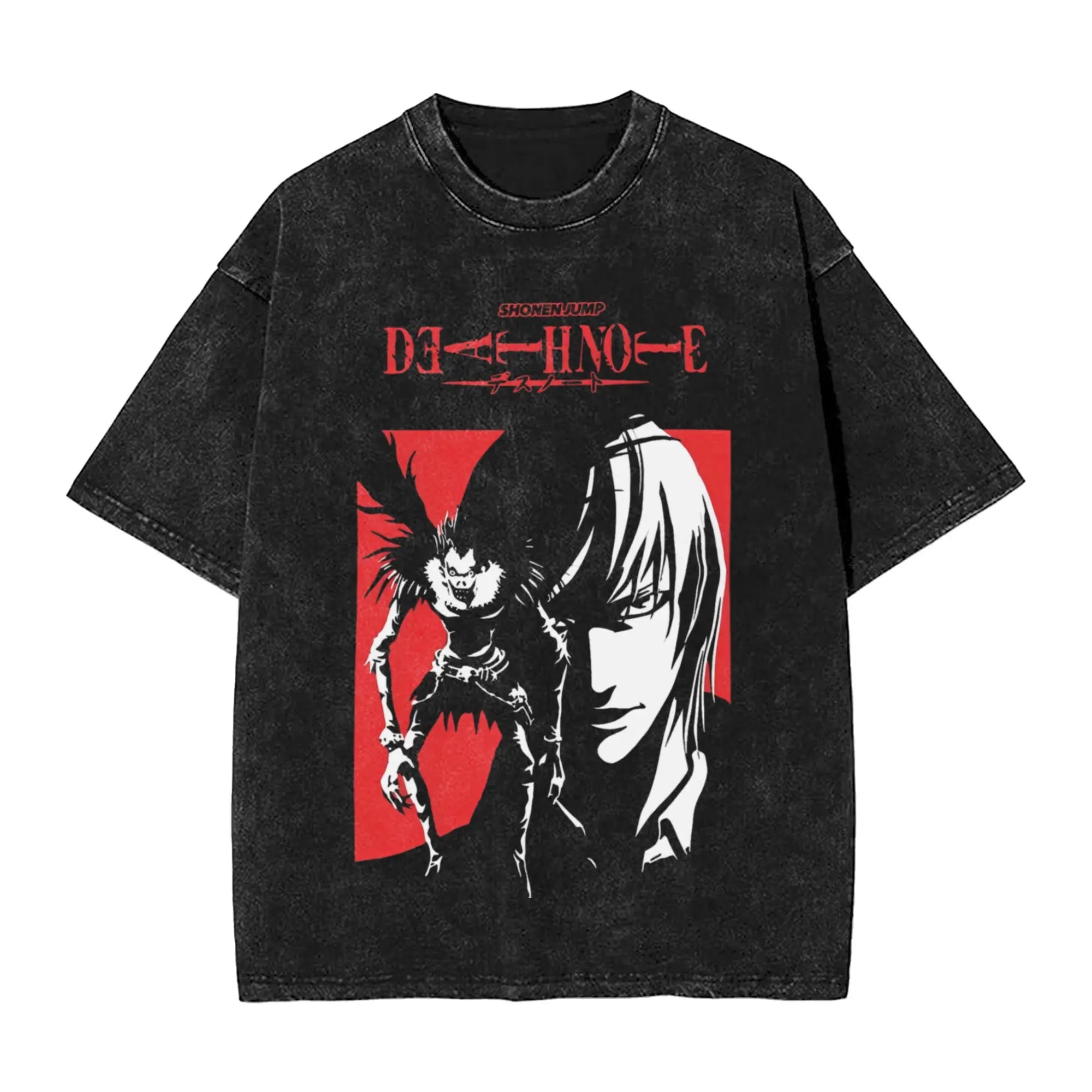 Harajuku Washed Shirt Death Horror Note Merch Fashion T-Shirts Streetwear Short Sleeve Summer Tee Shirt