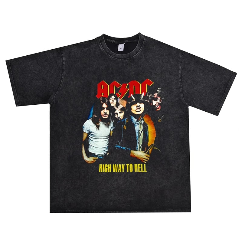 ACDC Rock Band Cotton T-Shirt Luxury Print