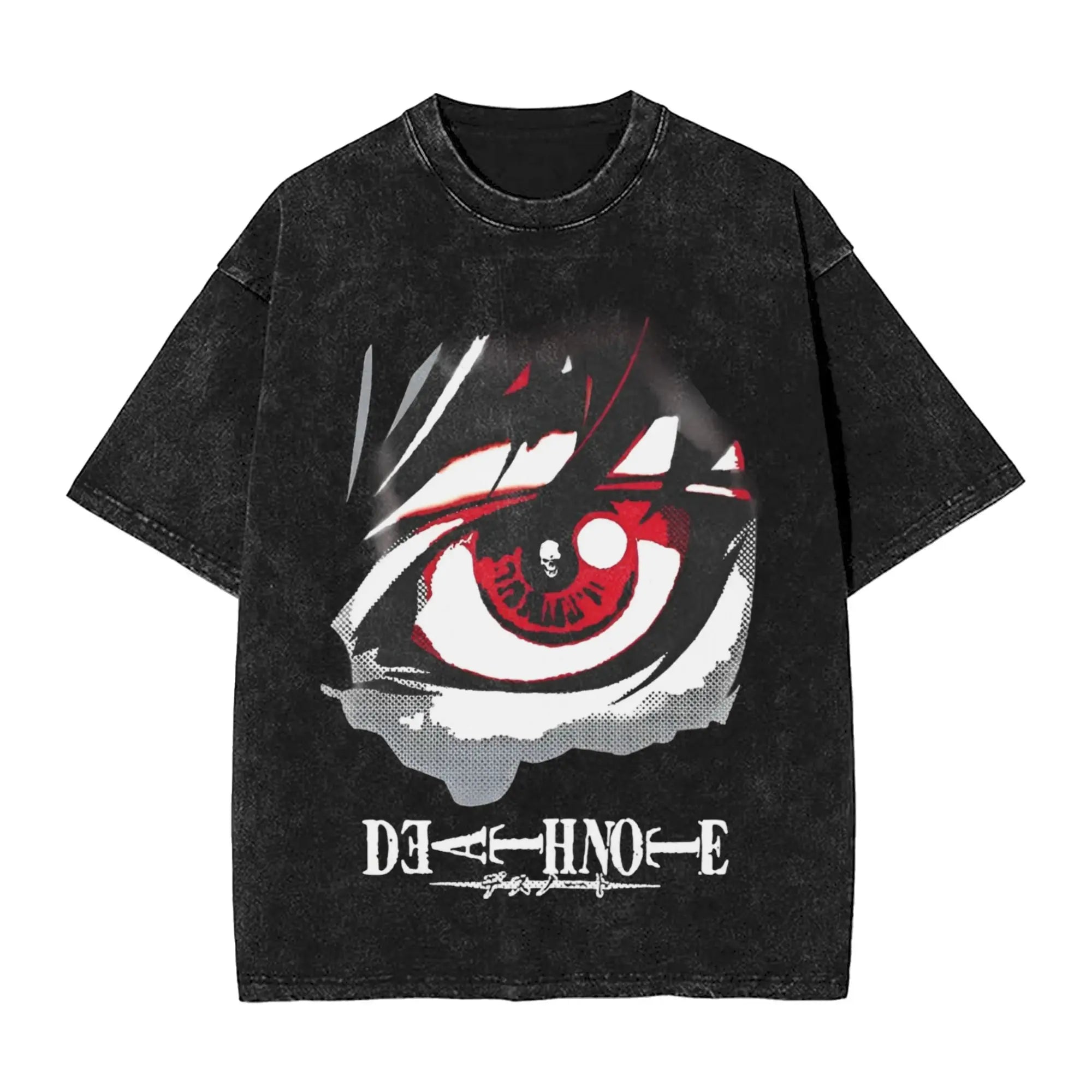 Harajuku Washed Shirt Death Horror Note Merch Fashion T-Shirts Streetwear Short Sleeve Summer Tee Shirt