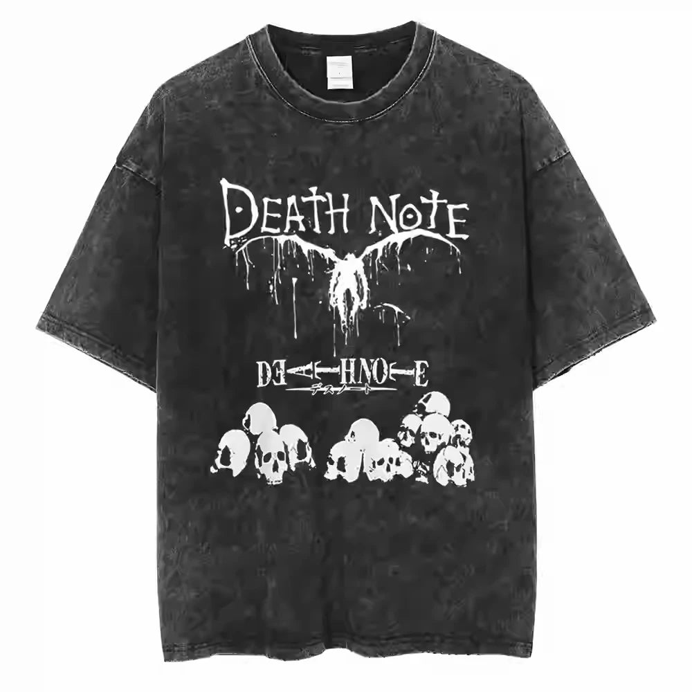 Death Note Washed Distressed Casual Luxury Couple Tees