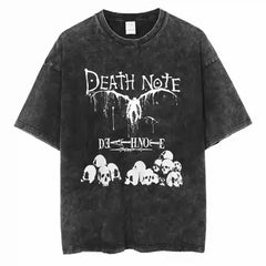 Death Note Washed Distressed Casual Luxury Couple Tees