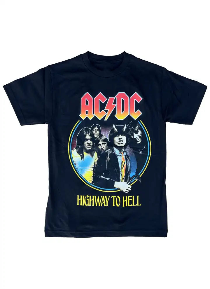 ACDC Highway to Hell Graphic Cotton Summer T-shirt