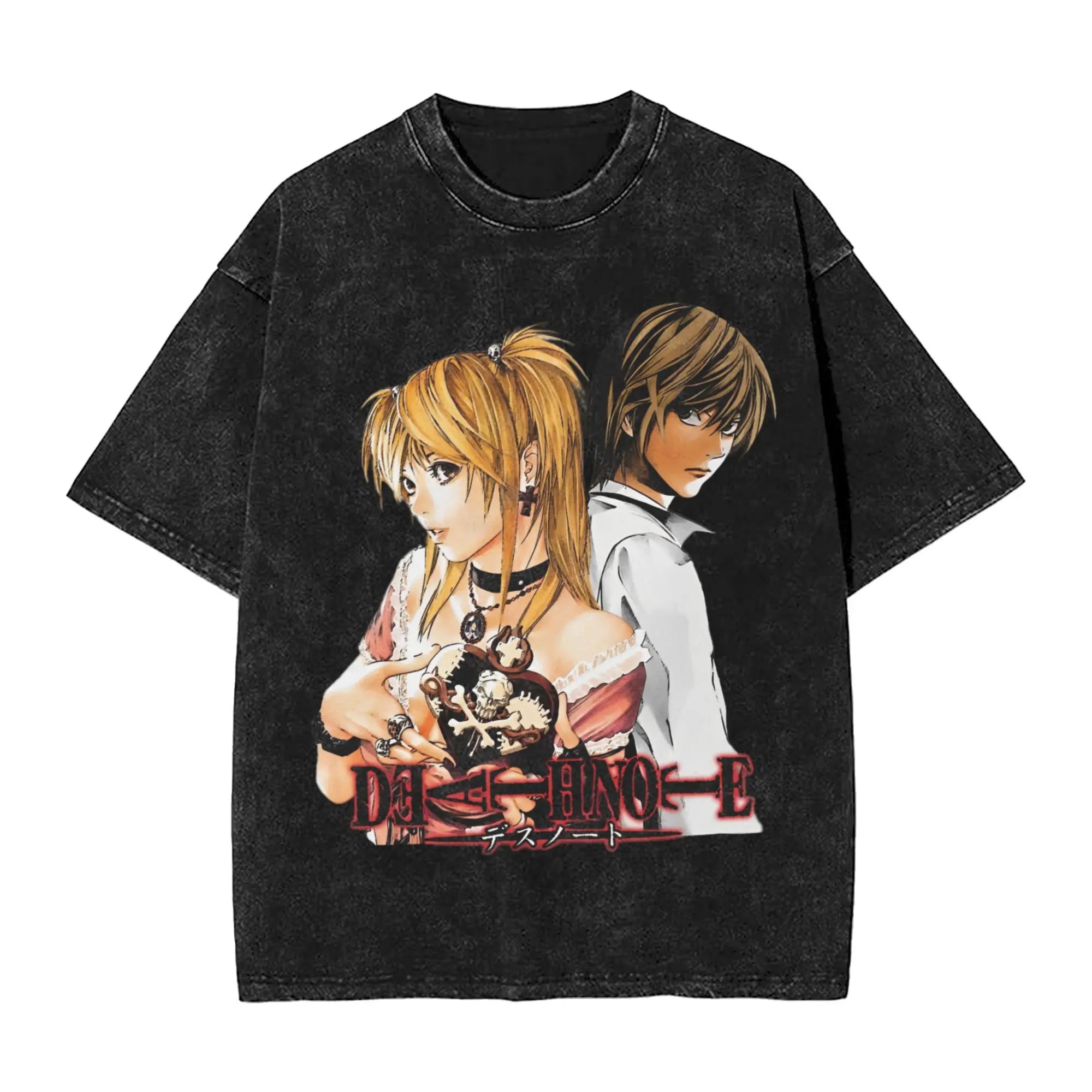 Harajuku Washed Shirt Death Horror Note Merch Fashion T-Shirts Streetwear Short Sleeve Summer Tee Shirt