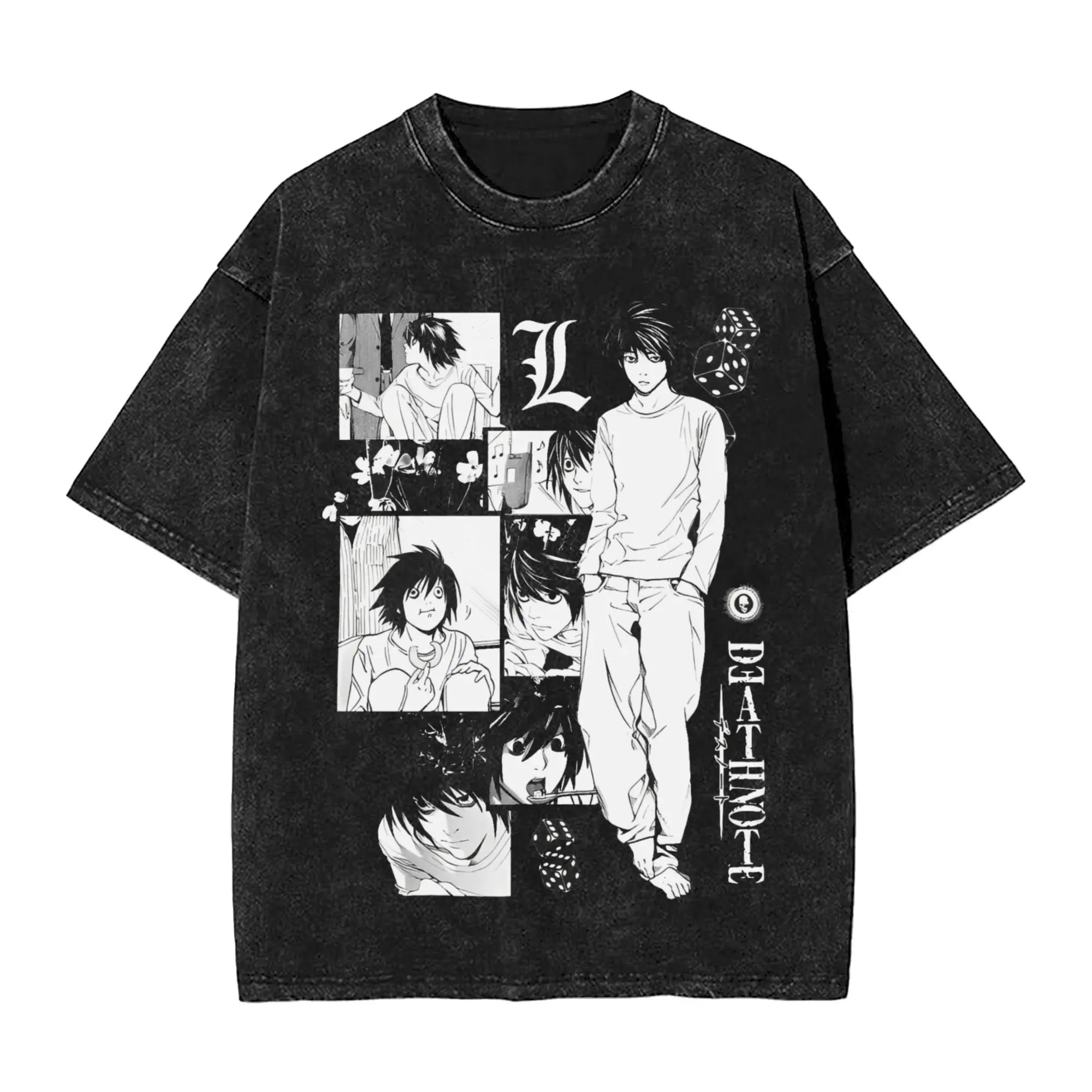 Harajuku Washed Shirt Death Horror Note Merch Fashion T-Shirts Streetwear Short Sleeve Summer Tee Shirt