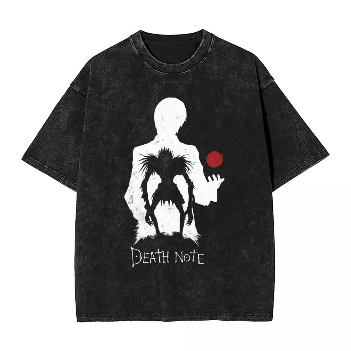 L Lawlet Japanese Death Note Anime T Shirts Hip Hop Washed Cotton Street T-Shirt Vintage Men Tops Streetwear Summer Tee Shirt