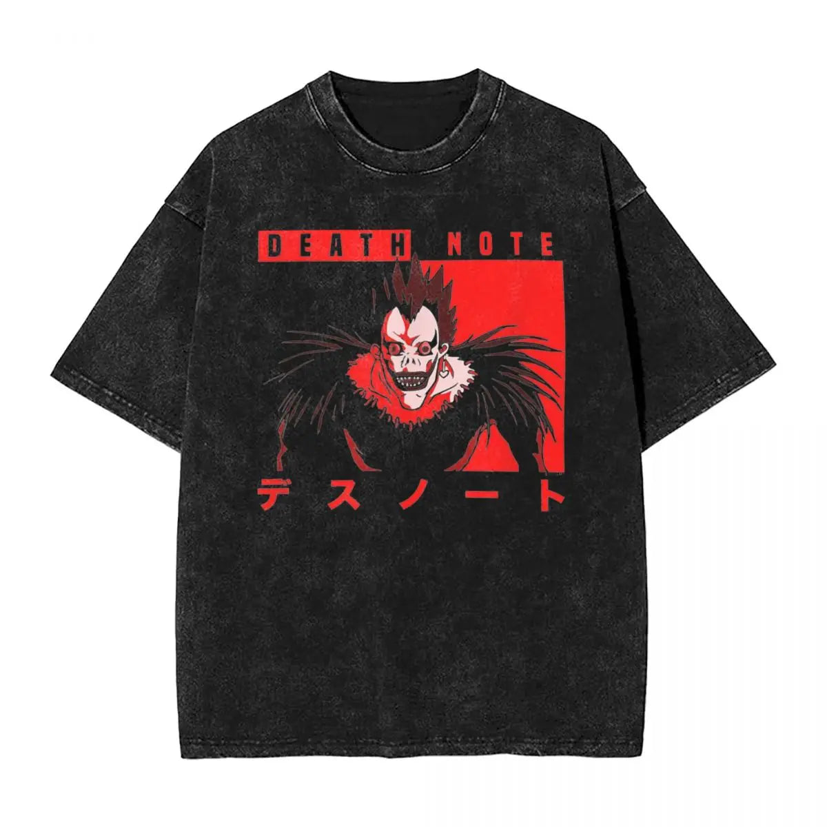 L Lawlet Japanese Death Note Anime T Shirts Hip Hop Washed Cotton Street T-Shirt Vintage Men Tops Streetwear Summer Tee Shirt