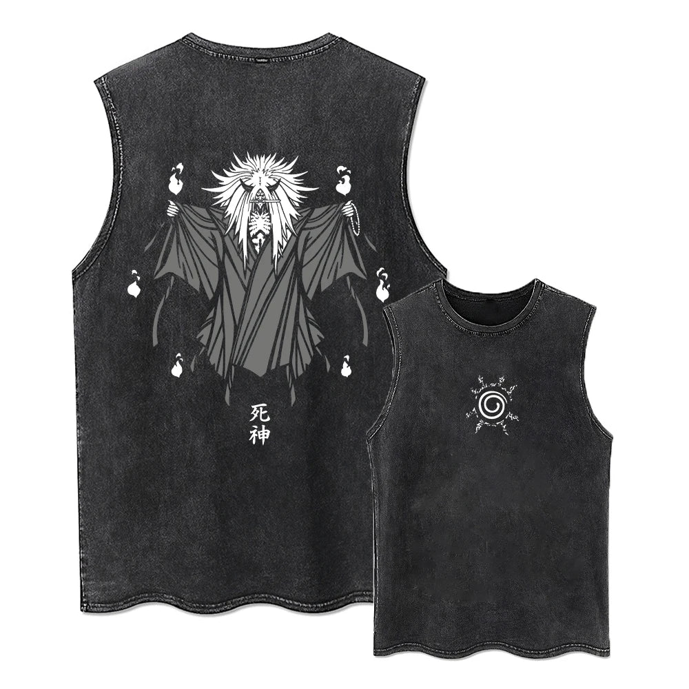 Harajuku Vintage Washed T Shirts Death Note Anime Graphic Printing T Shirt Oversize Cotton Fashion Streetwear Unisex Top Tee