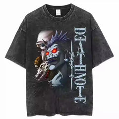 Death Note Washed Distressed Casual Luxury Couple Tees