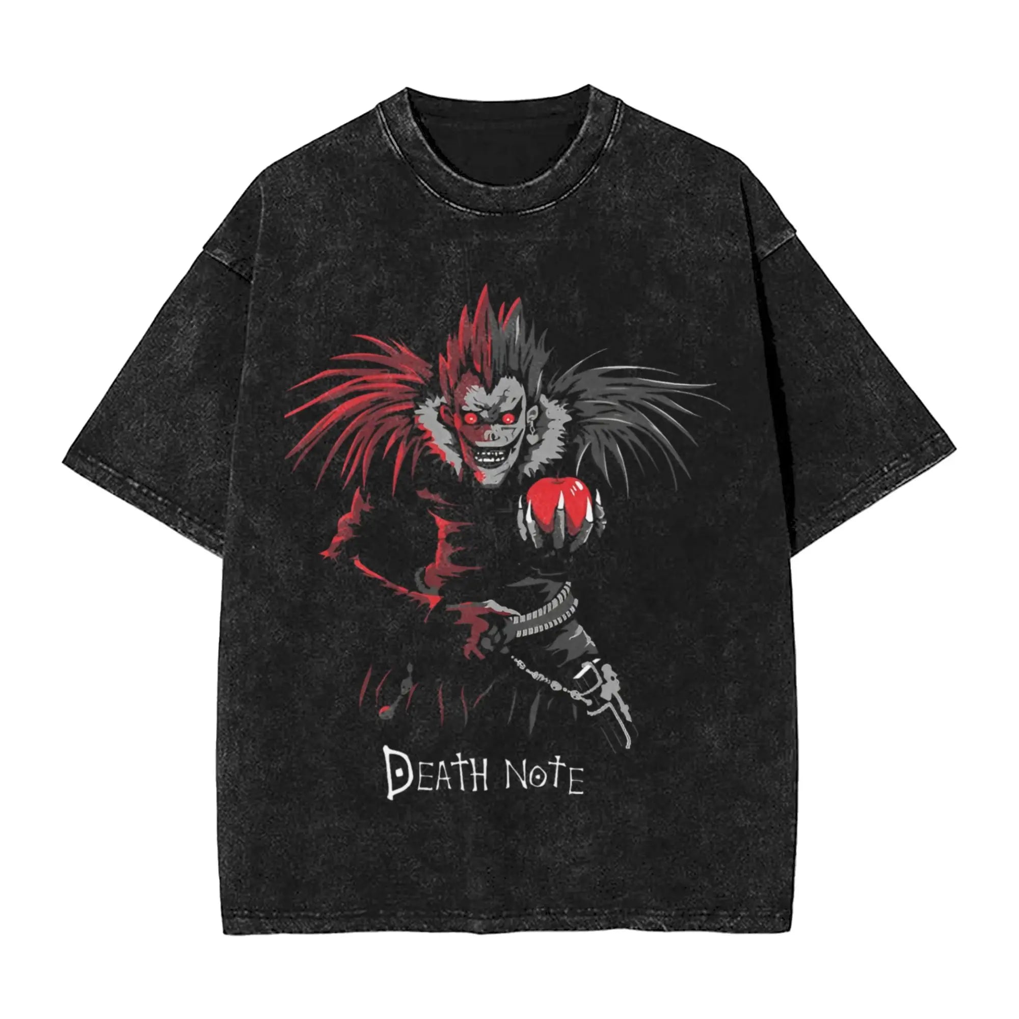 Harajuku Washed Shirt Death Horror Note Merch Fashion T-Shirts Streetwear Short Sleeve Summer Tee Shirt