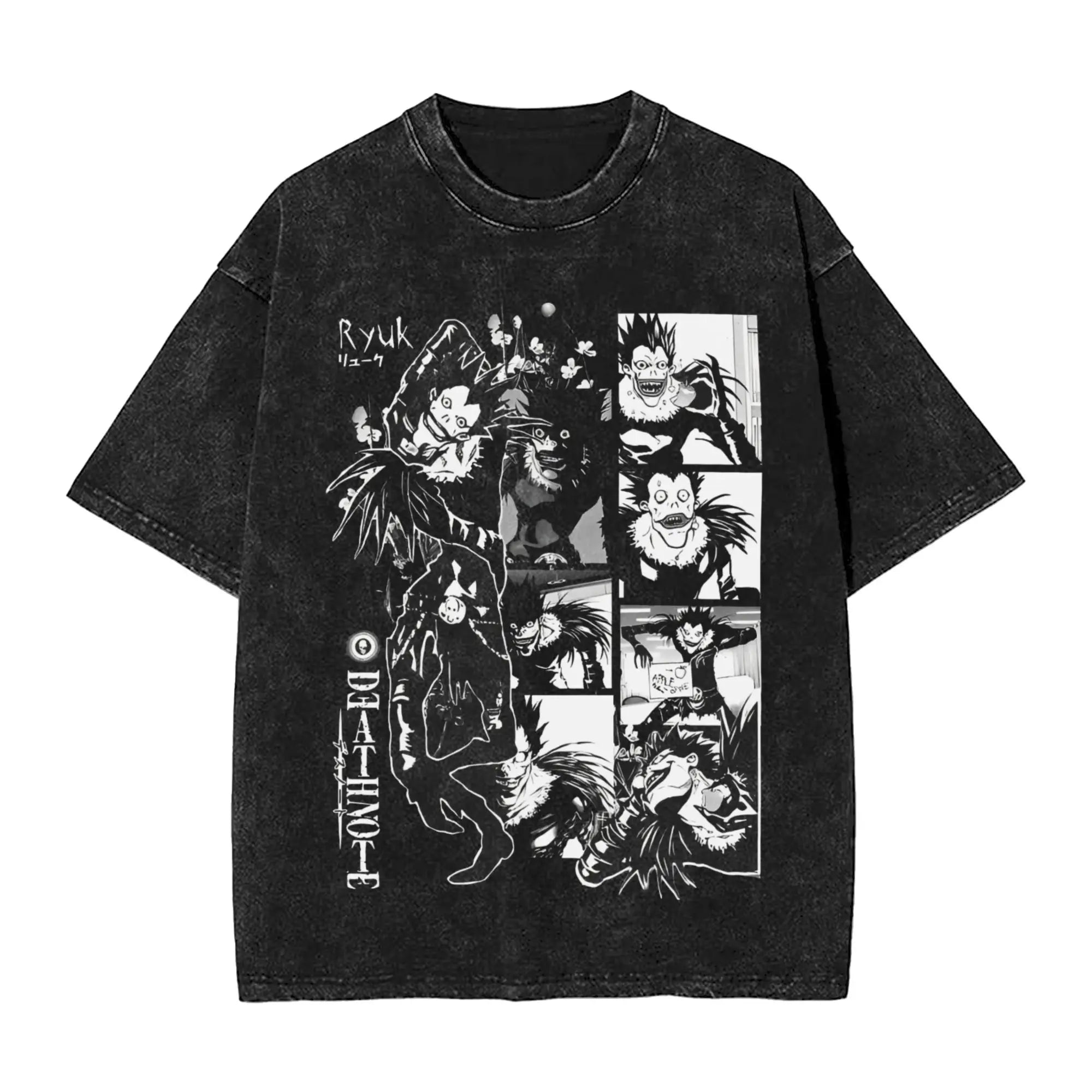 Harajuku Washed Shirt Death Horror Note Merch Fashion T-Shirts Streetwear Short Sleeve Summer Tee Shirt
