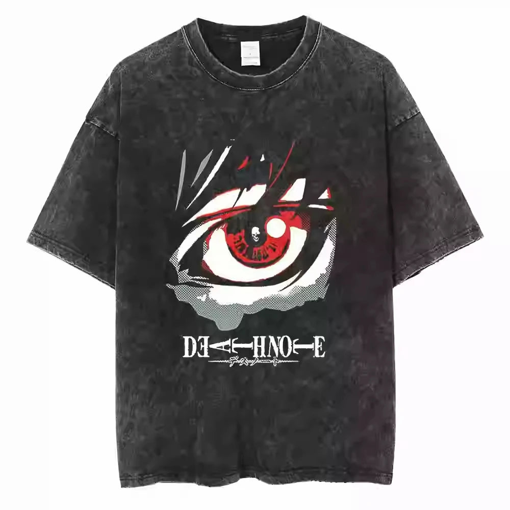 Death Note Washed Distressed Casual Luxury Couple Tees