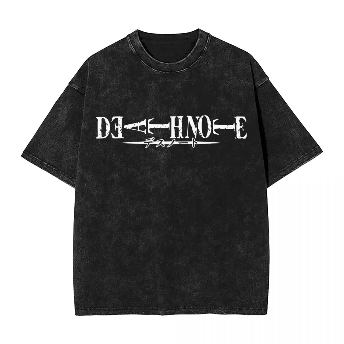 L Lawlet Japanese Death Note Anime T Shirts Hip Hop Washed Cotton Street T-Shirt Vintage Men Tops Streetwear Summer Tee Shirt