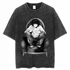 Death Note Washed Distressed Casual Luxury Couple Tees