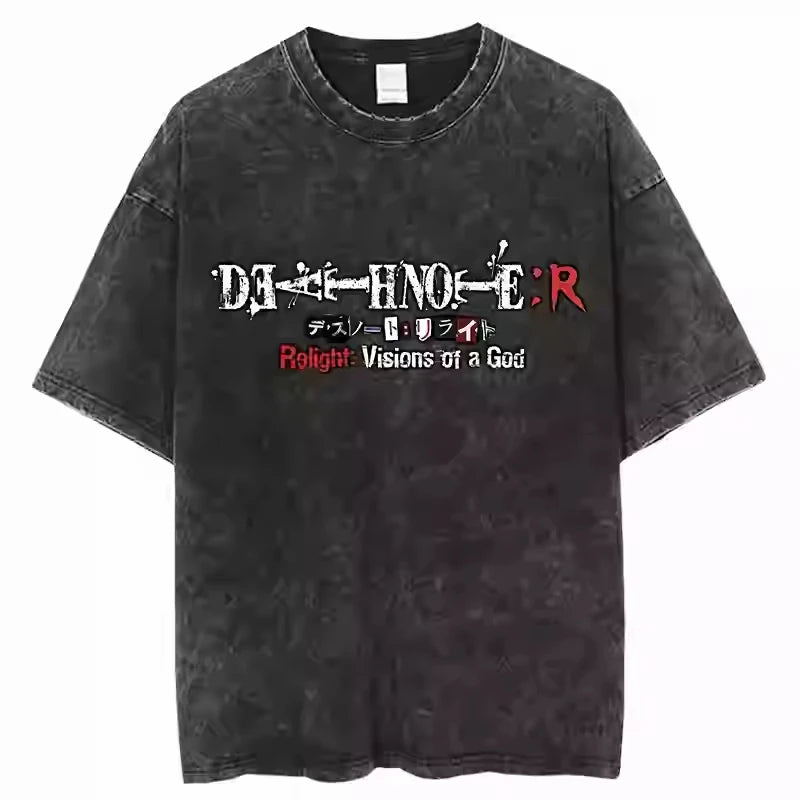 Death Note Washed Distressed Casual Luxury Couple Tees